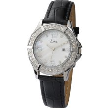 Limit Women's Quartz Watch With White Dial Analogue Display And Black Pu Strap 6829.01