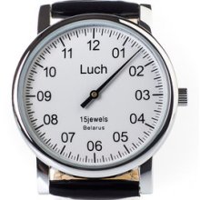 Luch Original Authentic Russian Special Design One Single Hand Mechanical Watch