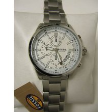 (m) Fossil Silver Stainless Steel Chronograph Watch Ch2662