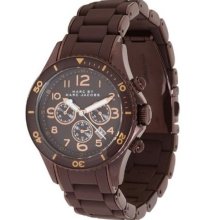 Marc By Marc Jacobs - Brown Rock Chronograph Stop Watch - Mbm3122 + Box