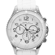 Marc Jacobs Chronograph Watch Mbm5500 Large White Silicon Band