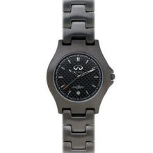 Matsuda Ladies Black Ionic Watch W/ Carbon Fiber Dial