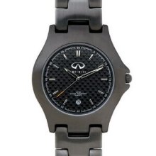 Matsuda Men`s Black Ionic Watch W/ Carbon Fiber Dial