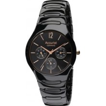 MB990B Accurist Ladies Black Ceramic Watch