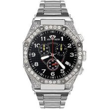 Men Ice 4.5ct Aqua Master Black Octagon Diamond Watch