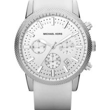 Men Michael Kors MK8284 Chronograph Stainless Steel Case Silicone