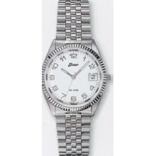 Men`s Quartzline Sport Silver Watch W/ Date Window & Luminous Hands