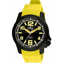 Men's Black Stainless Steel Case Specialty Quartz Yellow Rubber Strap