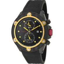 Men's Carbon Brake Dual Time Gold Tone Top Black