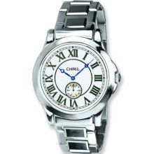 Mens ChiselÂ® Tungsten & Stainless Steel White Dial Watch