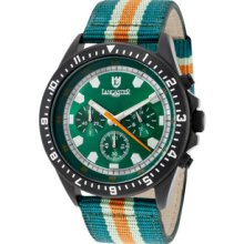 Men's Chronograph Green Dial Black IP Case Green