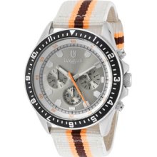 Men's Chronograph Silver Dial White