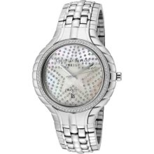 Men's Cubic Zirconia White MOP Dial Stainless Steel ...