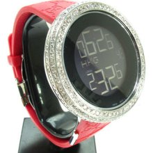 Mens Diamond Digital Gucci Watch YA114212 Round Cut G-H Color 3.00ct