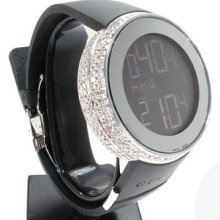 Mens Diamond Fully Iced Digital Gucci Watch Round Cut 6.00ct