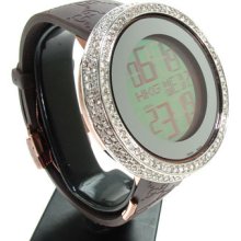 Mens Diamond Gucci Watch Round Cut G-H Color Digital YA114209 3.00ct