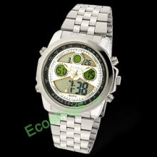 Men's Digital Metal Quartz Alarm Wrist Watch Stopwatch