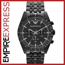 Mens Emporio Armani Black Ip Tazio Chrono Watch - Ar5989 - Rrp Â£349