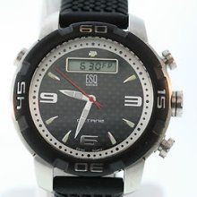 Men's Esq Octane Digital Black Dial W/ Aftermarket Tire Tread Rubber Strap Watch