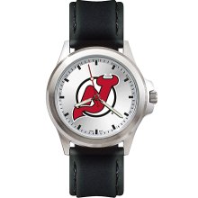 Mens Fantom New Jersey Devils Watch With Leather Strap