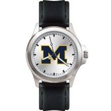 Mens Fantom University Of Michigan Wolverines Watch With Leather Strap