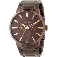 Men's Fossil Bronze Stanless Steel Chronograph Dial Fs4357 Watch