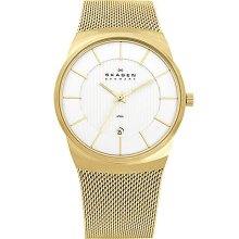 Men's Gold Mesh Bracelet Watch