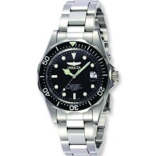 Mens Invicta Pro Diver Quartz Black Dial Watch