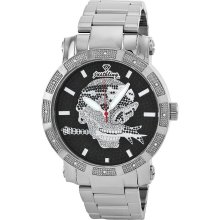 Men's Just bling.12 Diamonds watch Stainless Steel case Skull JB-8100-H