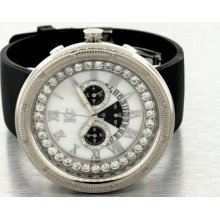 Mens Kc Genuine Diamond Chronograph Watch Rubber Strap Digital Style Iced Out