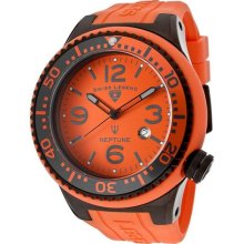 Men's Neptune Red Orange Dial Red Orange Silicone ...