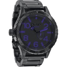 Men's Nixon 51-30 All Black/Purple Watch