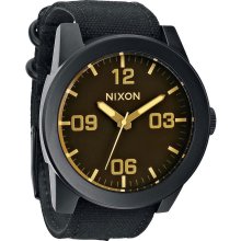 Men's Nixon The Corporal Watch in Matte Black/Orange Tint