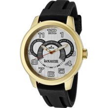 Men's Non Plus Ultra Light Silver Textured Dial Gold IP Case Black