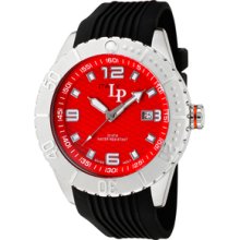 Men's Red Dial Black Rubber