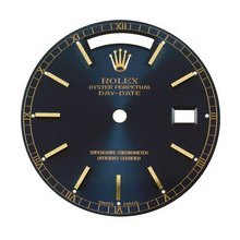 Mens Rolex Day-Date President Dial, Blue, Yellow Gold Indicies