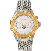 Men's Sea Wizard Stainless Steel Case and Mesh Bracelet Silver Tone Di