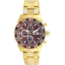 Men's Specialty Chronograph Gold Tone Stainless Steel Case and Bracele