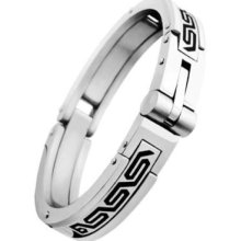 Men's Stainless Steel Bracelet Silver/black Texture