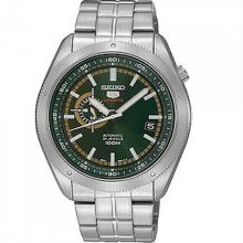 Men's Stainless Steel Case and Bracelet Automatic Green Dial Date Display