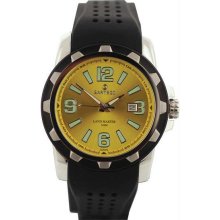 Men's Stainless Steel Landmaster Yellow Dial Rubber Strap