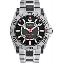 Men's Stainless Steel Precisionist Quartz Black Carbon Fiber Dial