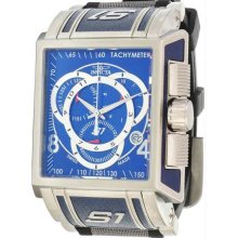 Men's Stainless Steel S1 Quartz Chronograph Blue Dial Nylon And Rubber Strap