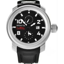 Men's Stainless Steel Sea Hunter Swiss Quartz Rubber Strap Black Dial