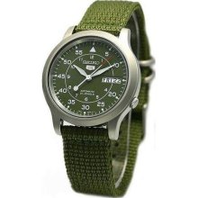 Men's Stainless Steel Seiko 5 Military Automatic Green Dial