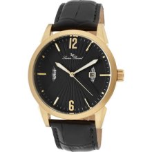 Men's Watzmann Black Textured Dial Black Genuine Leather ...