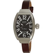 Miami Beach by Glam Rock Art Deco 30mm Leather Watch - MBD27068 Watches : One Size