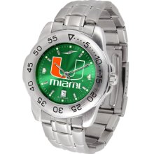 Miami Hurricanes Sport Steel Band AnoChrome-Men's Watch