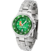 Miami Hurricanes UM Womens Steel Anochrome Watch