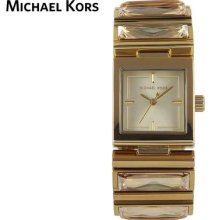 Michael Kors Erin Gold Tone Baquette Bracelet Mk3193 Low Inter Shipping